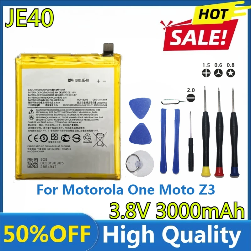 New JE40 Battery JE40 for Motorola One Moto Z3 Moto G7 Play XT1941 XT1952-1 XT1952-2 Capacity Mobile Phone Battery
New JE40 Battery JE40 for Motorola One Moto Z3 Moto G7 Play XT1941 XT1952-1 XT1952-2 Capacity Mobile Phone Battery
