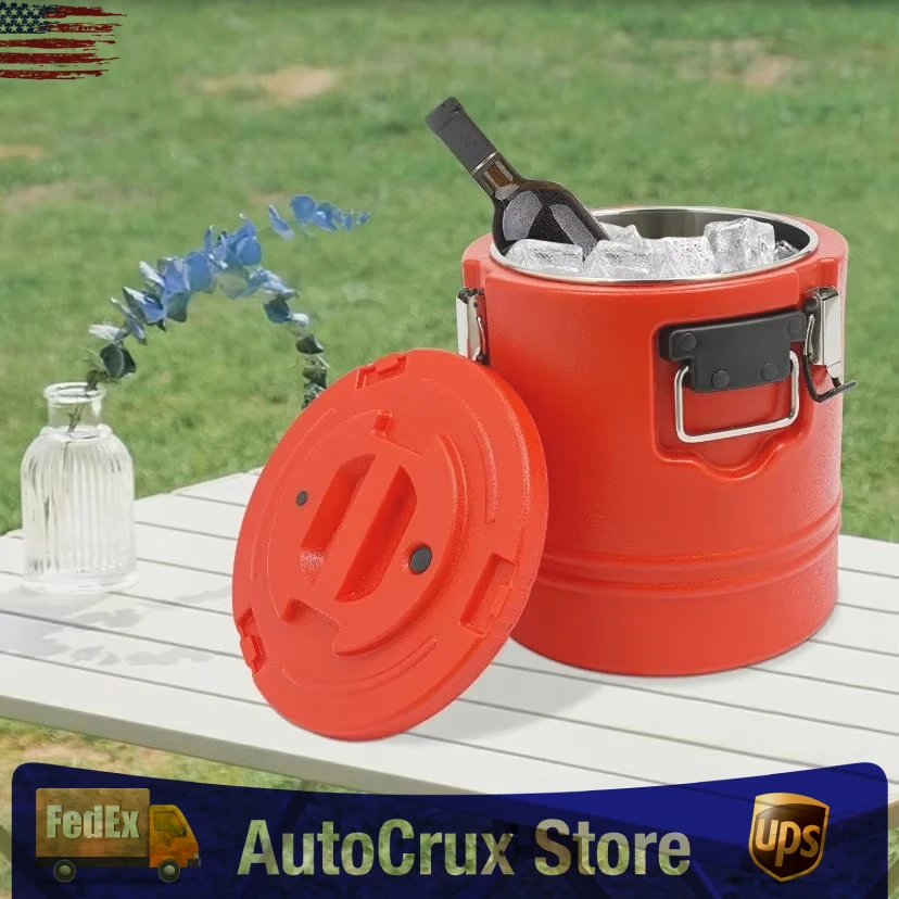 Ведро для льда из нержавеющей стали 15 л/13,62 QT с крышкой, изолированные ведра для льда для вечеринок, коктейлей, без пота (красный)
Ведро для льда из нержавеющей стали 15 л/13,62 QT с крышкой, изолированные ведра для льда для вечеринок, коктейлей, без пота (красный)