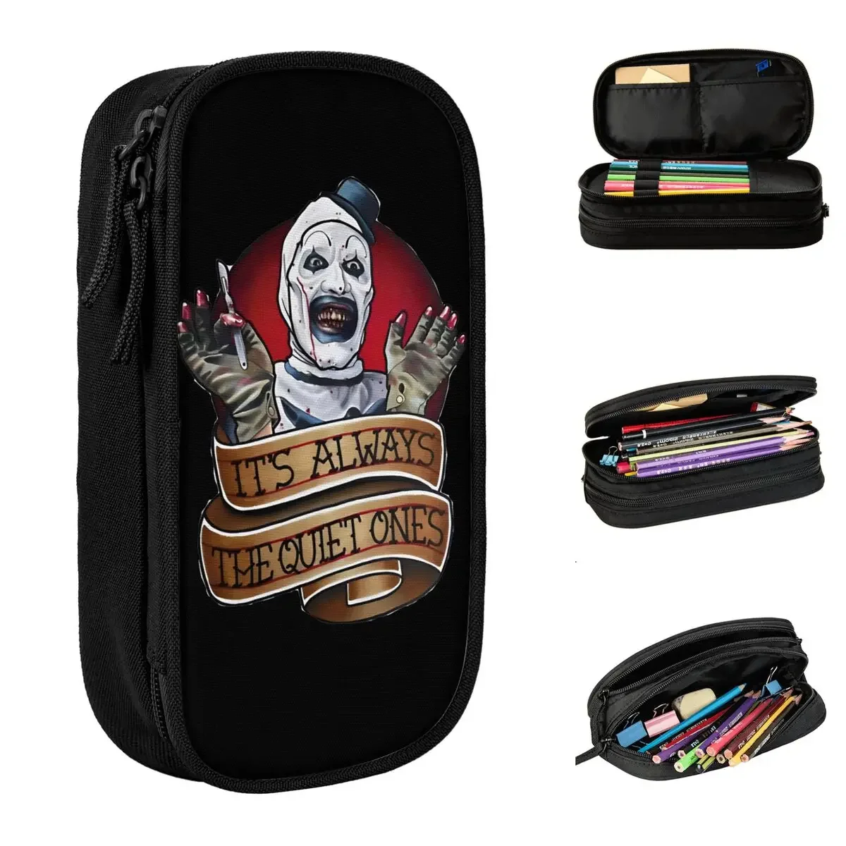 Classic Terrifier Halloween Horror Pencil Cases Pencil Box Pen for Student Large Storage Pencil Bags Students School Stationery
Classic Terrifier Halloween Horror Pencil Cases Pencil Box Pen for Student Large Storage Pencil Bags Students School Stationery
