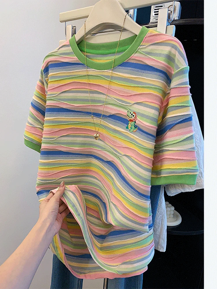 Unisex Pure Cotton Striped Short Sleeve T-Shirt Casual Comfortable Breathable Outdoor Wear for Men And Women
Unisex Pure Cotton Striped Short Sleeve T-Shirt Casual Comfortable Breathable Outdoor Wear for Men And Women