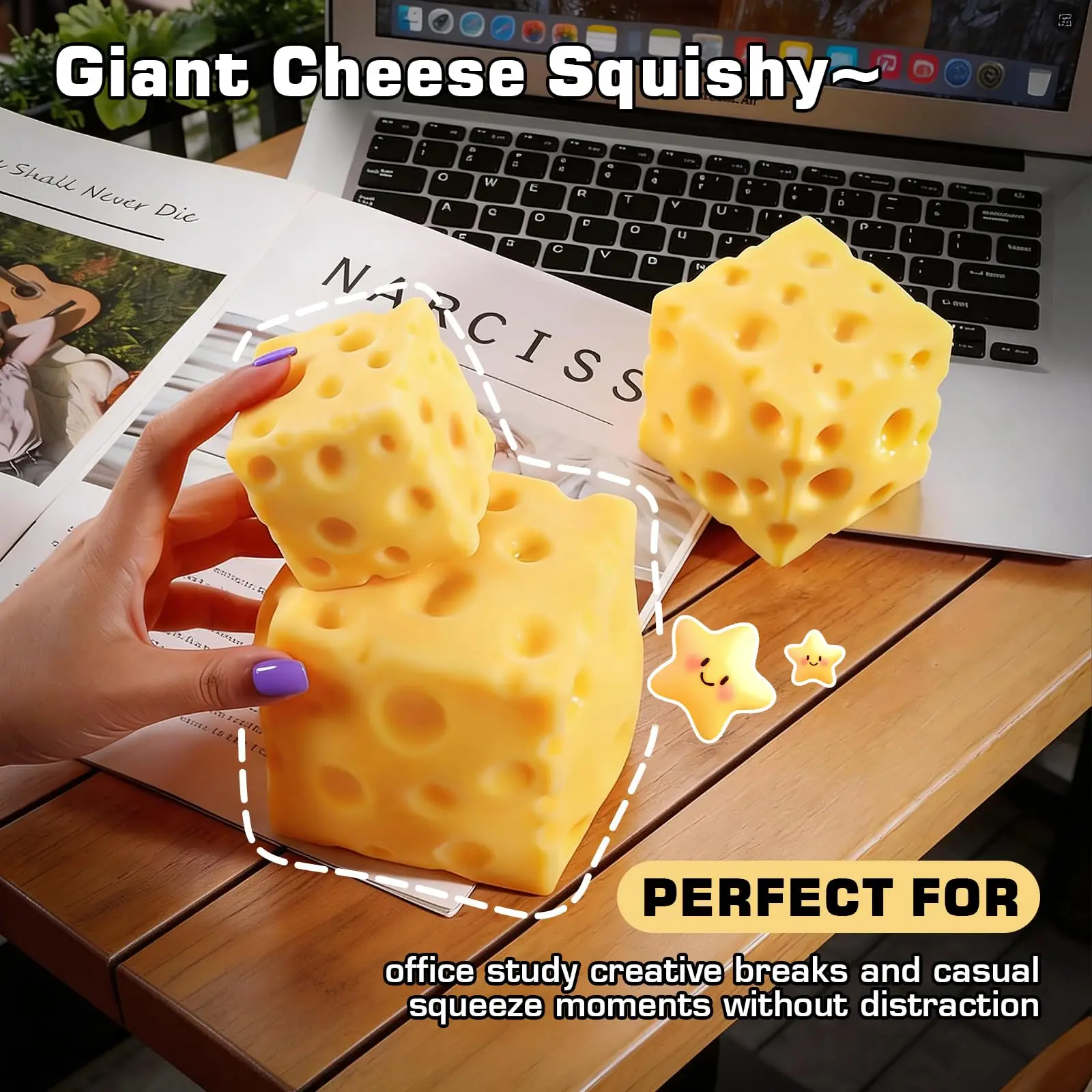 Giant Cheese Squishy,Slow Rising Sensory Relaxation Accessory,Jumbo Squeeze Cheese Cube for Stress Relief,Office Desk Ornament
Giant Cheese Squishy,Slow Rising Sensory Relaxation Accessory,Jumbo Squeeze Cheese Cube for Stress Relief,Office Desk Ornament
