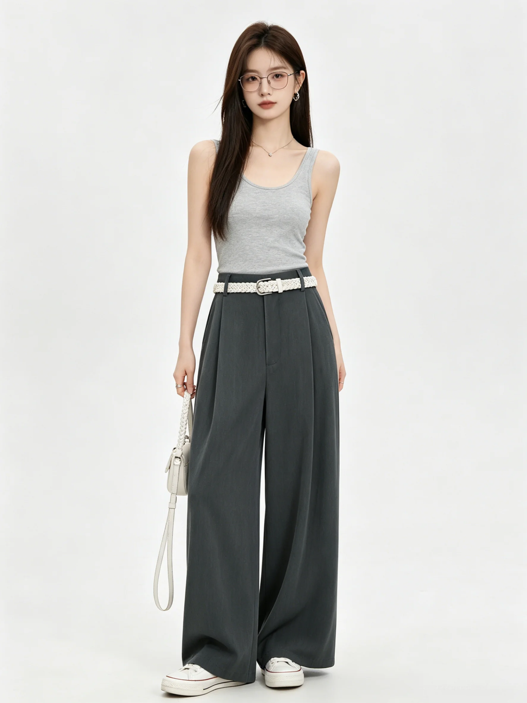 Elegant High Waist Wide Leg Pants Breathable Casual Summer Drapey Slimming Versatile Long Trousers Simple Ladies Fashion
Elegant High Waist Wide Leg Pants Breathable Casual Summer Drapey Slimming Versatile Long Trousers Simple Ladies Fashion