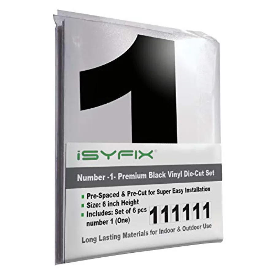 Vinyl Number One Stickers - Pack Self Adhesive - Decal Die Cut and Pre-Spaced for Mailbox, Signs, Window, Door, Cars, Trucks, H
Vinyl Number One Stickers - Pack Self Adhesive - Decal Die Cut and Pre-Spaced for Mailbox, Signs, Window, Door, Cars, Trucks, H