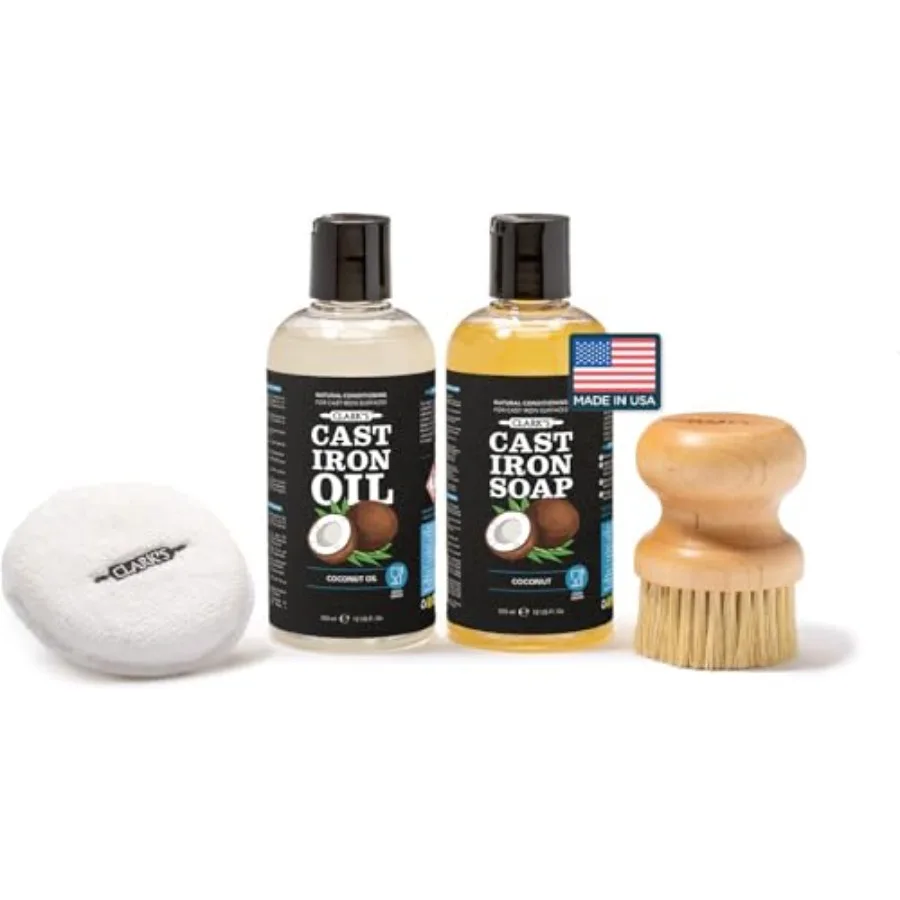 Cast Iron Cleaning Kit with Coconut Oil Cast Iron Cleaner Set with Seasoning Oil, Soap, Scrub Brush, and Applicator Pad Restore
Cast Iron Cleaning Kit with Coconut Oil Cast Iron Cleaner Set with Seasoning Oil, Soap, Scrub Brush, and Applicator Pad Restore