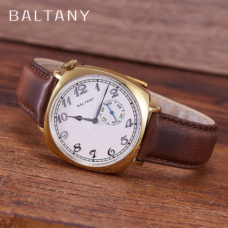 Baltany S4046GH Винтажные часы с синими стрелками и подогревом ST1701 Механический механизм с сапфировым стеклом VC 1931, золотые мужские наручные часы
Baltany S4046GH Винтажные часы с синими стрелками и подогревом ST1701 Механический механизм с сапфировым стеклом VC 1931, золотые мужские наручные часы
