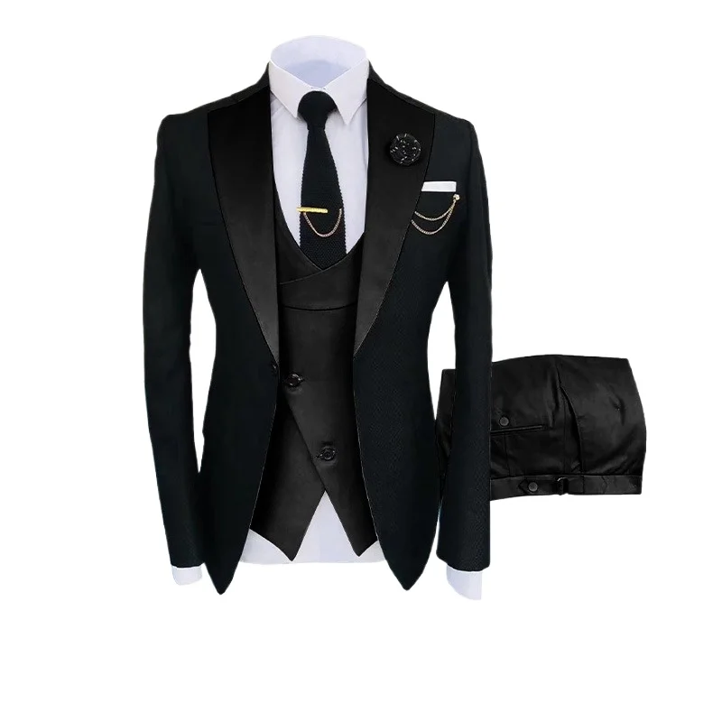Мужской костюм-тройка: пиджак, жилет, брюки, высококачественный деловой повседневный наряд, элегантный приталенный костюм для свадьбы, торжеств и вечеринок
Мужской костюм-тройка: пиджак, жилет, брюки, высококачественный деловой повседневный наряд, элегантный приталенный костюм для свадьбы, торжеств и вечеринок