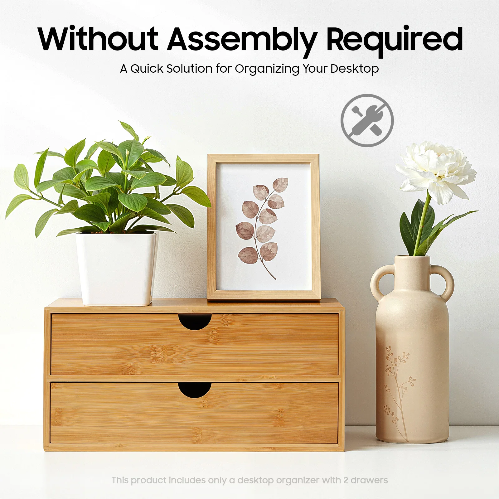 BYMAOCAR 2-Drawer Bamboo Desk Organizer, Mini Tabletop Storage Drawer Box for Office Desktop Organization
BYMAOCAR 2-Drawer Bamboo Desk Organizer, Mini Tabletop Storage Drawer Box for Office Desktop Organization