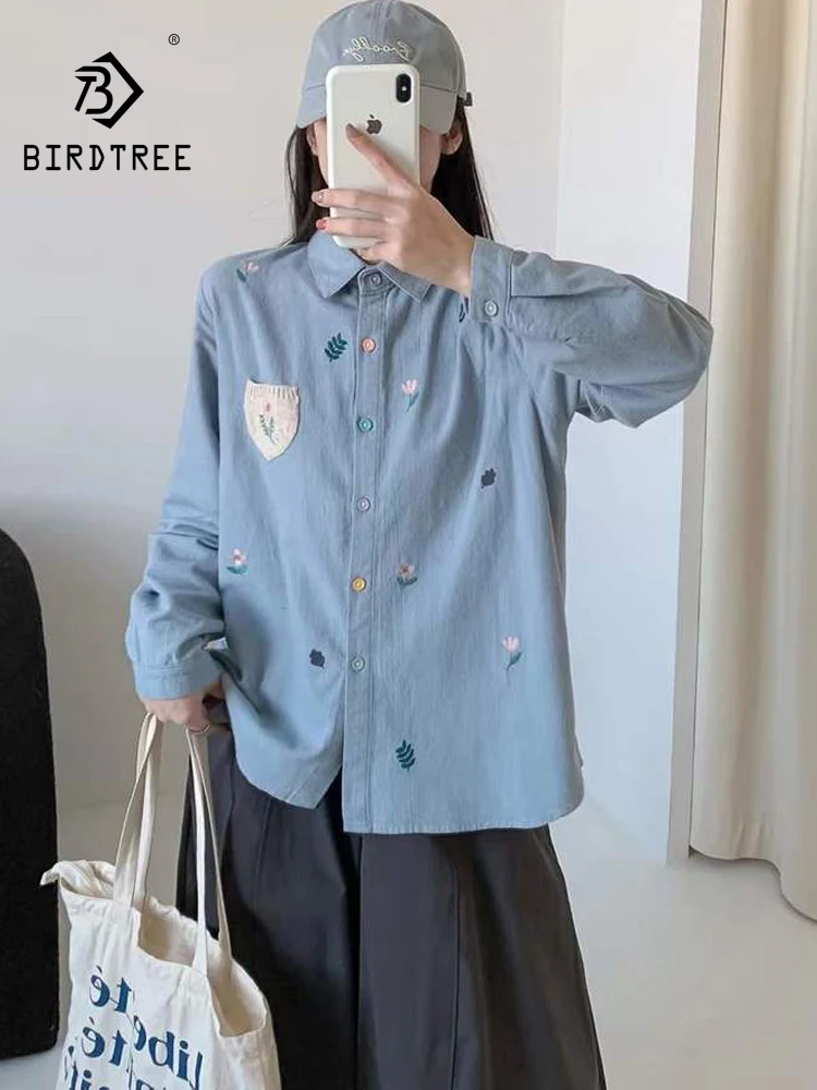 New 2025 Winter Cotton Long Sleeve Brushed Shirt, Women Turn-down Collar Embroidery, Mori Girl OL Casual Loose Blouse T5D417CC
New 2025 Winter Cotton Long Sleeve Brushed Shirt, Women Turn-down Collar Embroidery, Mori Girl OL Casual Loose Blouse T5D417CC