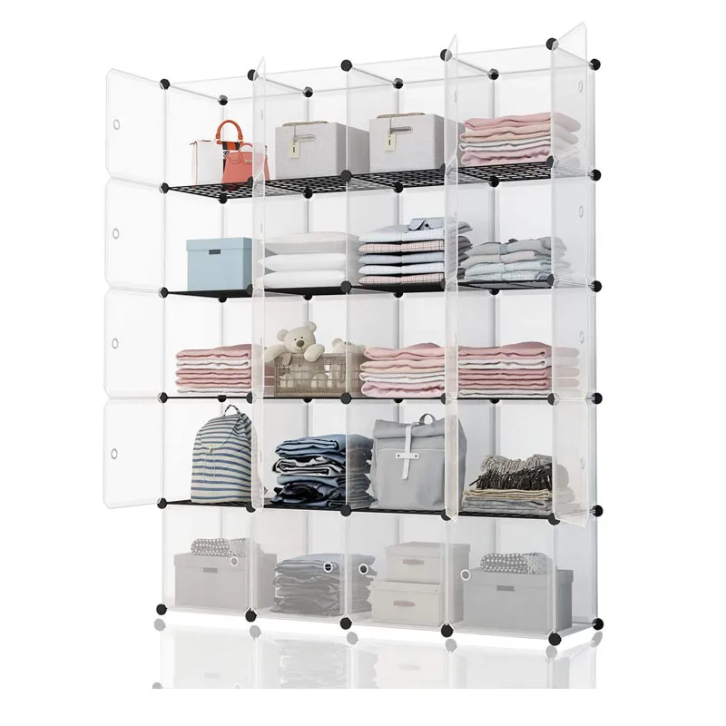 Cube Storage Wardrobe 20-Cube Plastic DIY Cabinet Modular Bookcase Organizer for Living-Room, Bedroom
Cube Storage Wardrobe 20-Cube Plastic DIY Cabinet Modular Bookcase Organizer for Living-Room, Bedroom