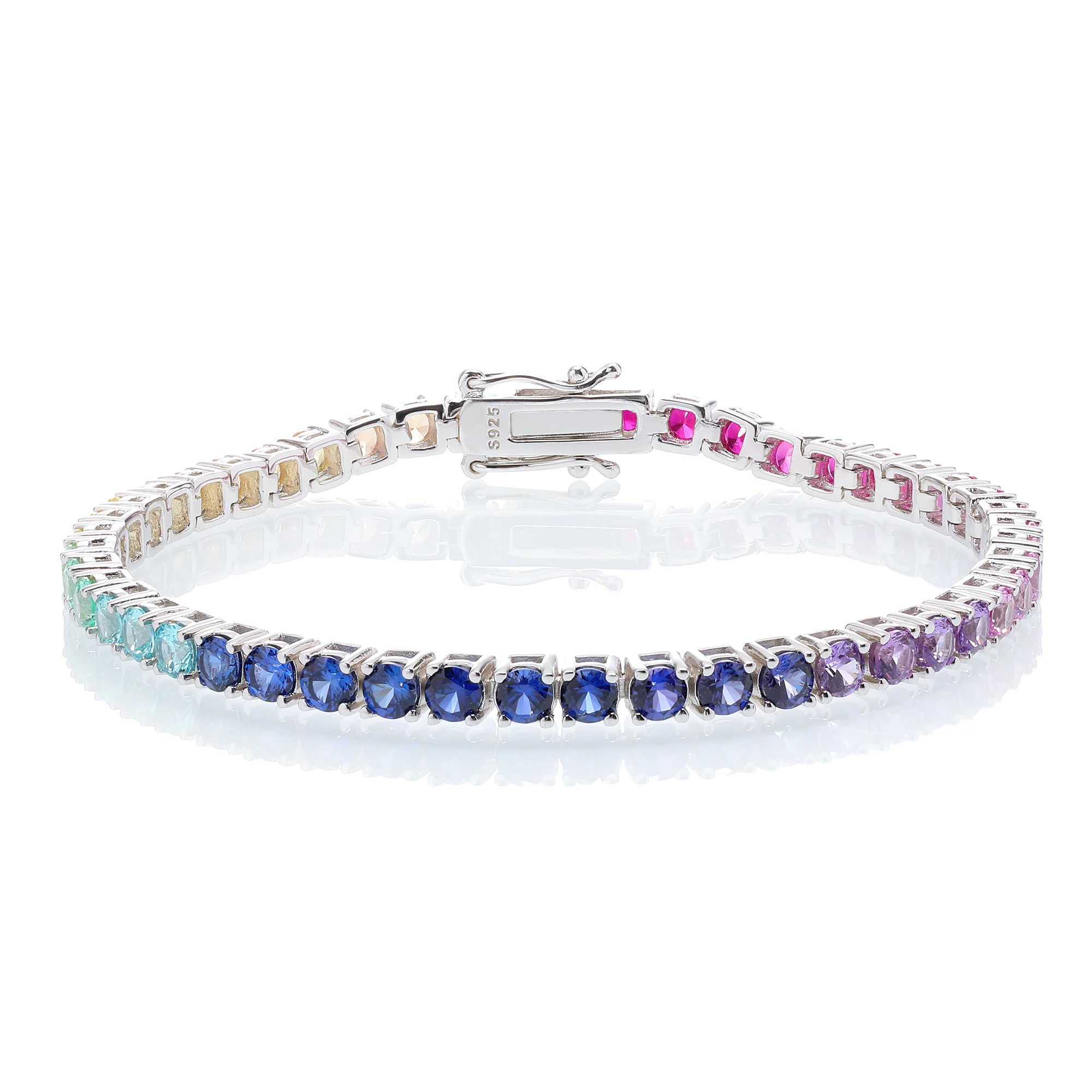 Eme jewe One 3mm 100% Sapphire Round Cut Rainbow Tennis Bracelet 925 Sterling Silver White Gold Plated For Women Daily Wear.
Eme jewe One 3mm 100% Sapphire Round Cut Rainbow Tennis Bracelet 925 Sterling Silver White Gold Plated For Women Daily Wear.