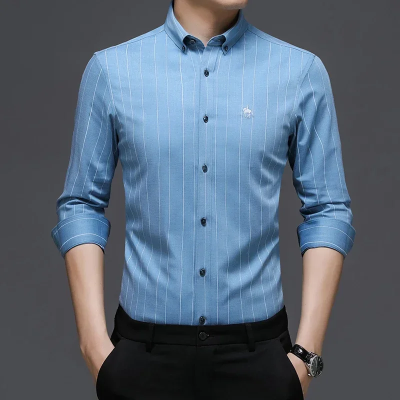 Fashionable Bamboo Fiber Men's Shirt Long Sleeve Slightly Elastic Anti-Wrinkle Beautifully Embroidered Business Casual Shirts
Fashionable Bamboo Fiber Men's Shirt Long Sleeve Slightly Elastic Anti-Wrinkle Beautifully Embroidered Business Casual Shirts