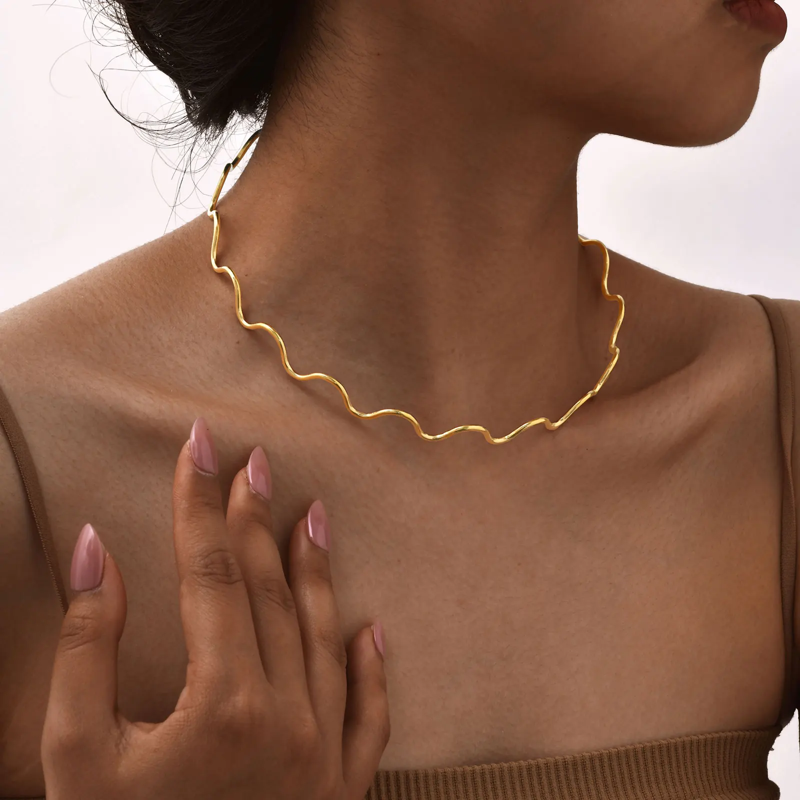 Minimalist Wave Collar Necklace for Women,Gold Color Stainless Steel Necklaces,Fashion Jewelry Mother's Day Gifts
Minimalist Wave Collar Necklace for Women,Gold Color Stainless Steel Necklaces,Fashion Jewelry Mother's Day Gifts
