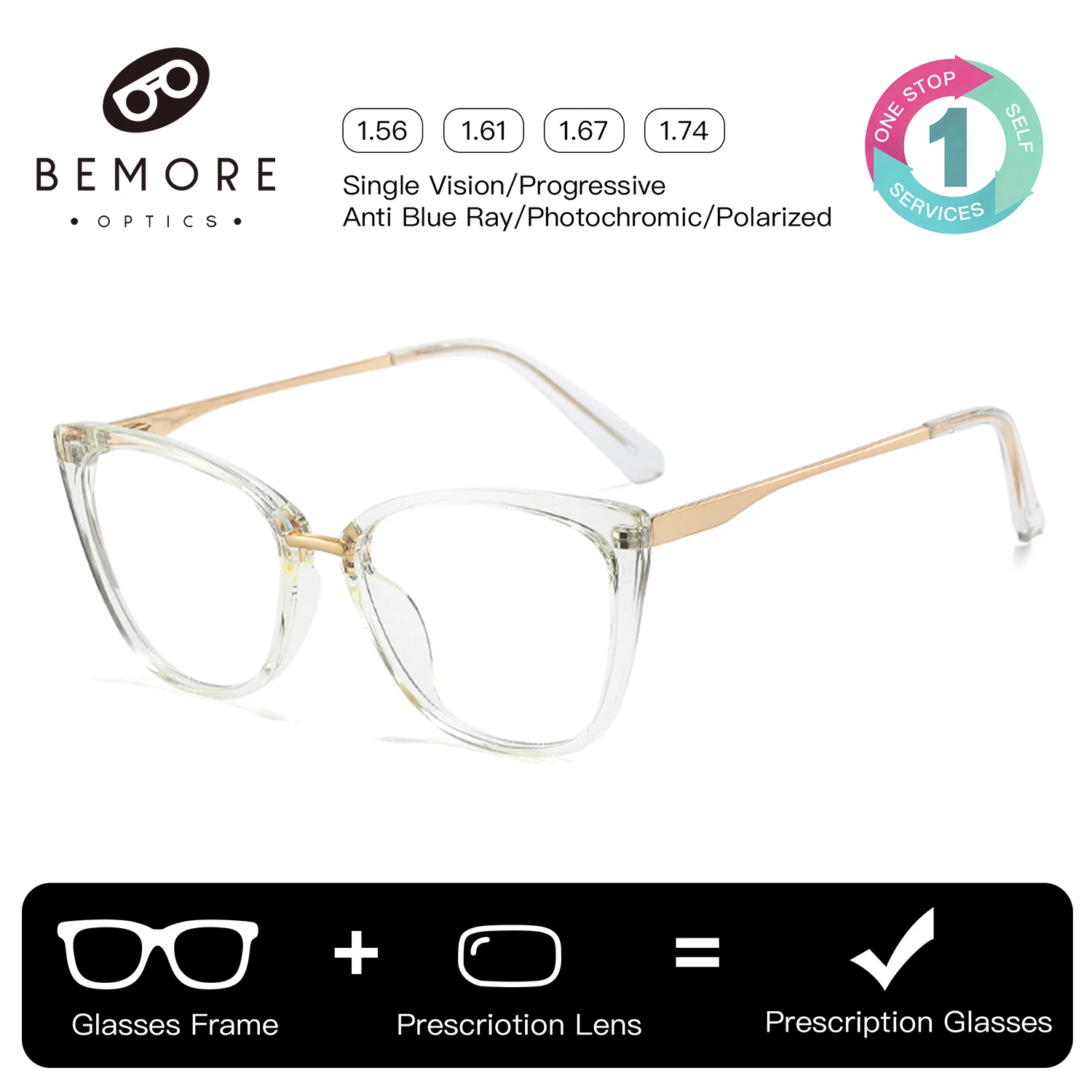 BEMORE Butterfly Square Acetate Prescription Glasses Women Blue Light Blocking Photochromic Progressive Optical Glasses
BEMORE Butterfly Square Acetate Prescription Glasses Women Blue Light Blocking Photochromic Progressive Optical Glasses