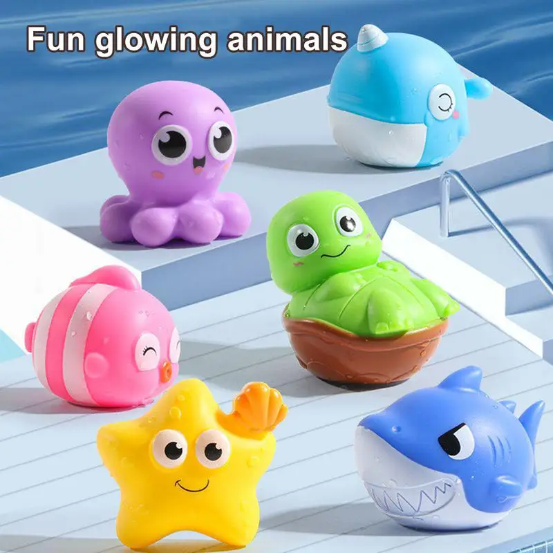 Water Activated Bath Toys Sea Animal Bath Tub Toys Water Games Colorful Lights 6X Interactive Preschool Learning Baby Shower
Water Activated Bath Toys Sea Animal Bath Tub Toys Water Games Colorful Lights 6X Interactive Preschool Learning Baby Shower