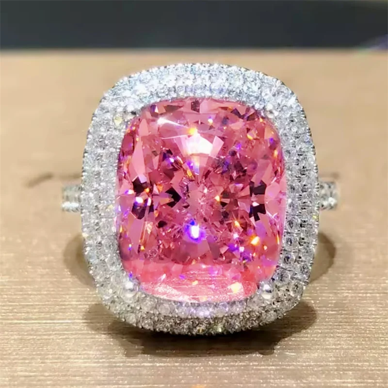 Luxury Crystal Pink Square Ring For Lady Engagement Accessories Trendy S925 Ring Women Jewelry Wedding Gift For Lover
Luxury Crystal Pink Square Ring For Lady Engagement Accessories Trendy S925 Ring Women Jewelry Wedding Gift For Lover