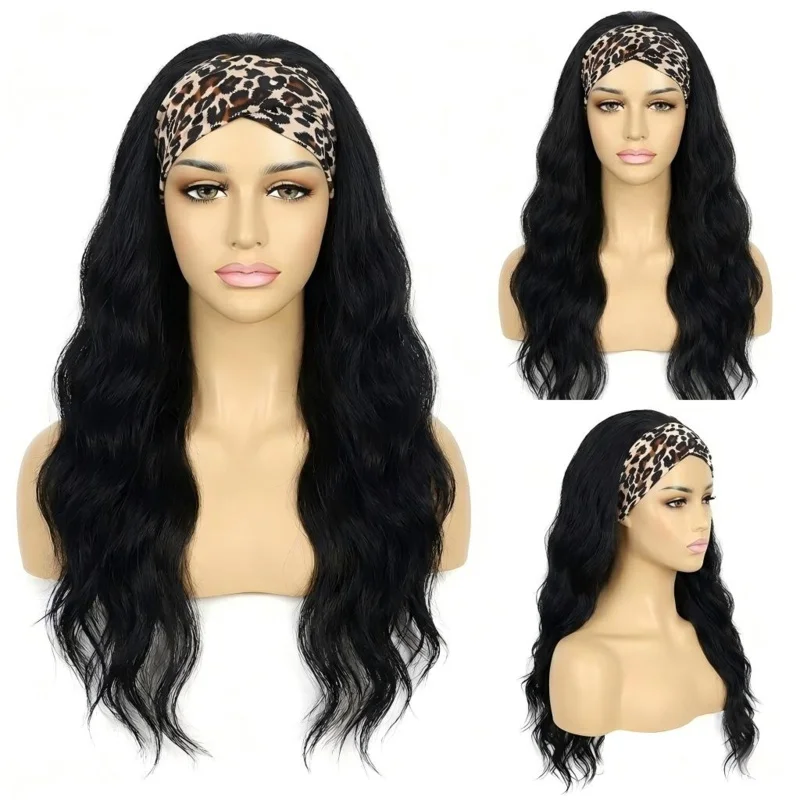 Black 28in Loose Wavy Synthetic Headband Wig Glueless Half Wig With Free Leopard Print Headband For African Women
Black 28in Loose Wavy Synthetic Headband Wig Glueless Half Wig With Free Leopard Print Headband For African Women