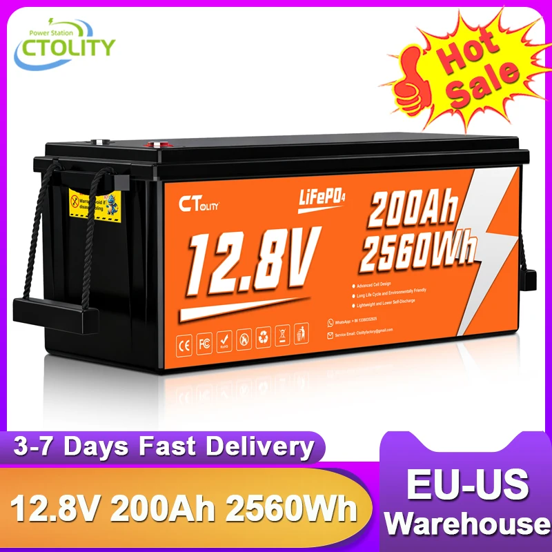 CTOLITY 2560 Втч LiFePO4 Батарея 12 В Соталлическая панель Батареи 200 А BMS для серии параллельных лодок на колесах Солнечная энергия Эхолот CT200-12
CTOLITY 2560 Втч LiFePO4 Батарея 12 В Соталлическая панель Батареи 200 А BMS для серии параллельных лодок на колесах Солнечная энергия Эхолот CT200-12