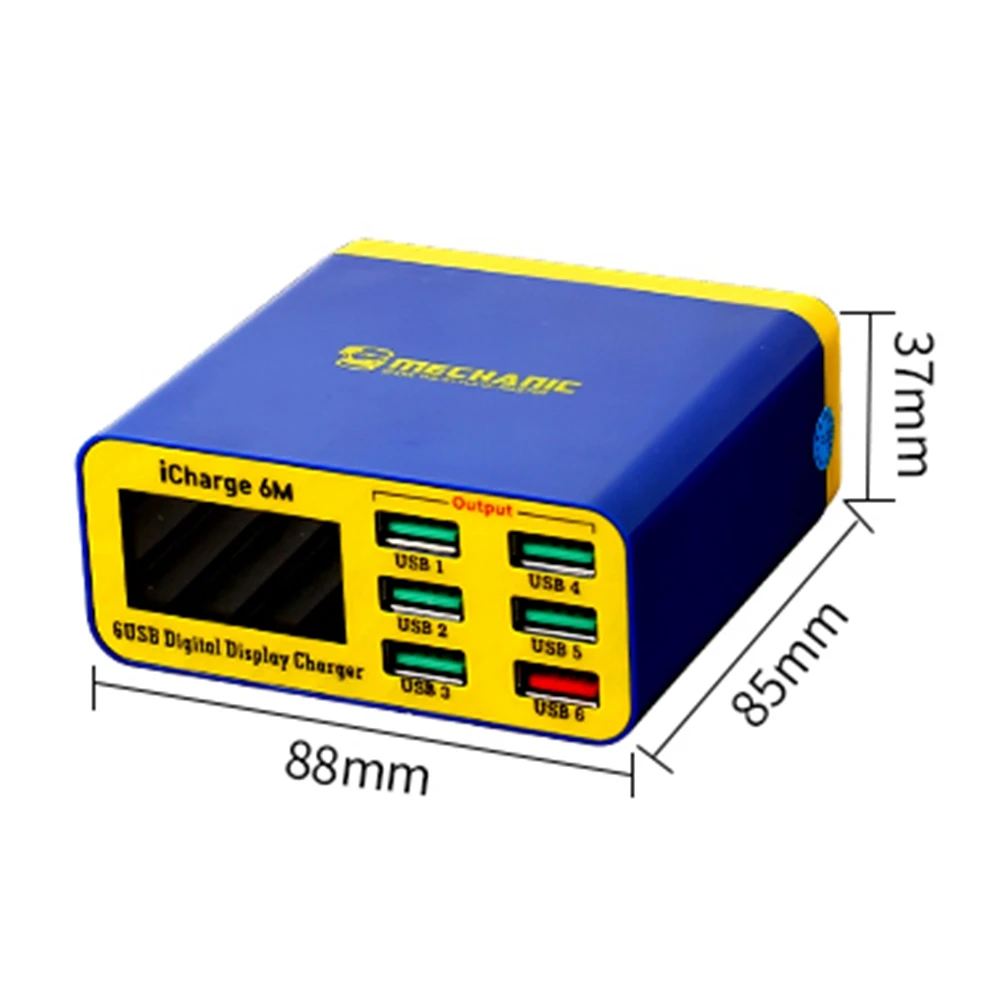 ABME ICharge 6M USB 6-Port Charger Fast Charge Smart Digital Display Multi-Port Porous for Mobile Phone Tablet EU Plug
ABME ICharge 6M USB 6-Port Charger Fast Charge Smart Digital Display Multi-Port Porous for Mobile Phone Tablet EU Plug