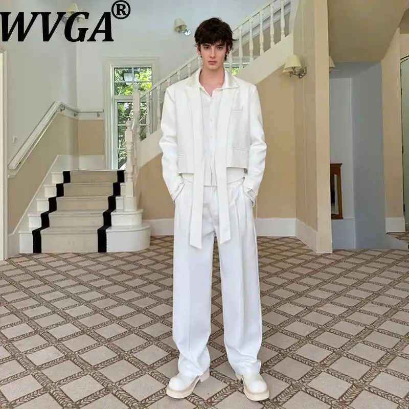 WVGA Spring Autumn New Men Ribbon Design Minimalist Short Blazer Niche Chic Casual Straight Suit Pants Two Pieces Set Ins W25622
WVGA Spring Autumn New Men Ribbon Design Minimalist Short Blazer Niche Chic Casual Straight Suit Pants Two Pieces Set Ins W25622