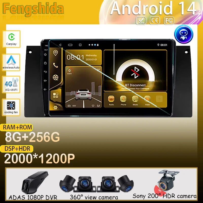 Auto Radio Android For BMW X5 E39 E53 1999 - 2006 Navigation Video Car Player Screen Head Unit No 2din Monitor WIFI Touchscreen
Auto Radio Android For BMW X5 E39 E53 1999 - 2006 Navigation Video Car Player Screen Head Unit No 2din Monitor WIFI Touchscreen