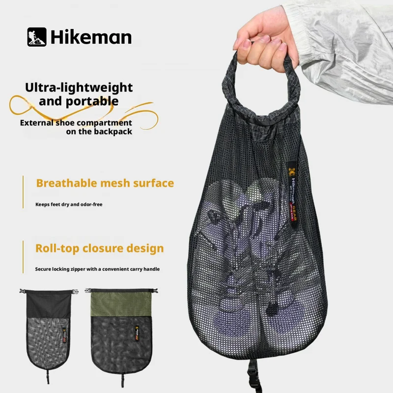 Hikeman Outdoor camping shoe storage bag, travel luggage organizer, portable external hanging handbag for shoes
Hikeman Outdoor camping shoe storage bag, travel luggage organizer, portable external hanging handbag for shoes