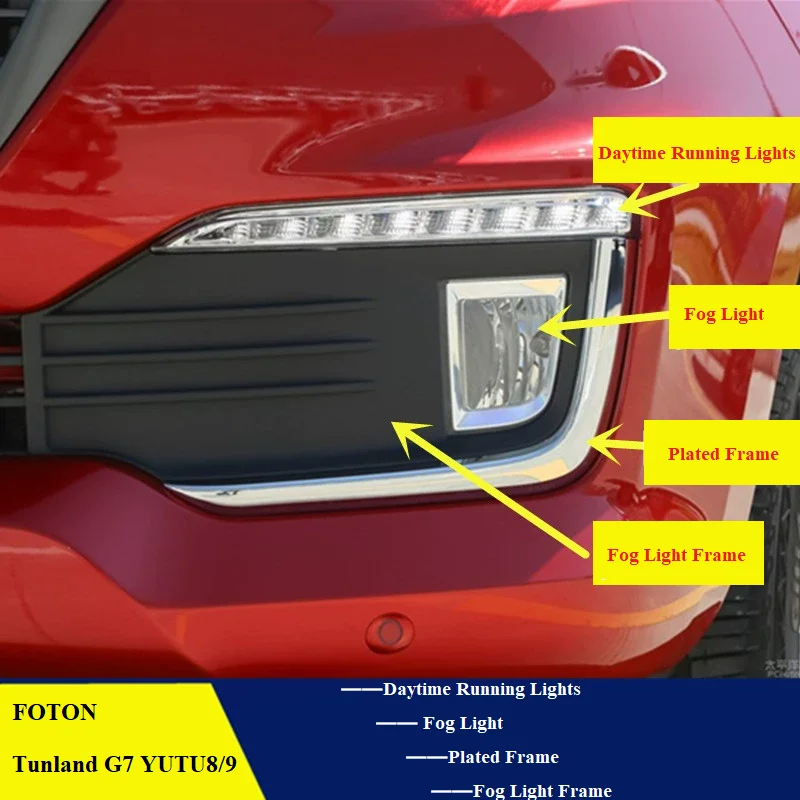 Car Front Daytime Running Lights, Fog Light, Plated Frame, Fog Light Frame For Foton Tunland G7 Yutu8/9
Car Front Daytime Running Lights, Fog Light, Plated Frame, Fog Light Frame For Foton Tunland G7 Yutu8/9