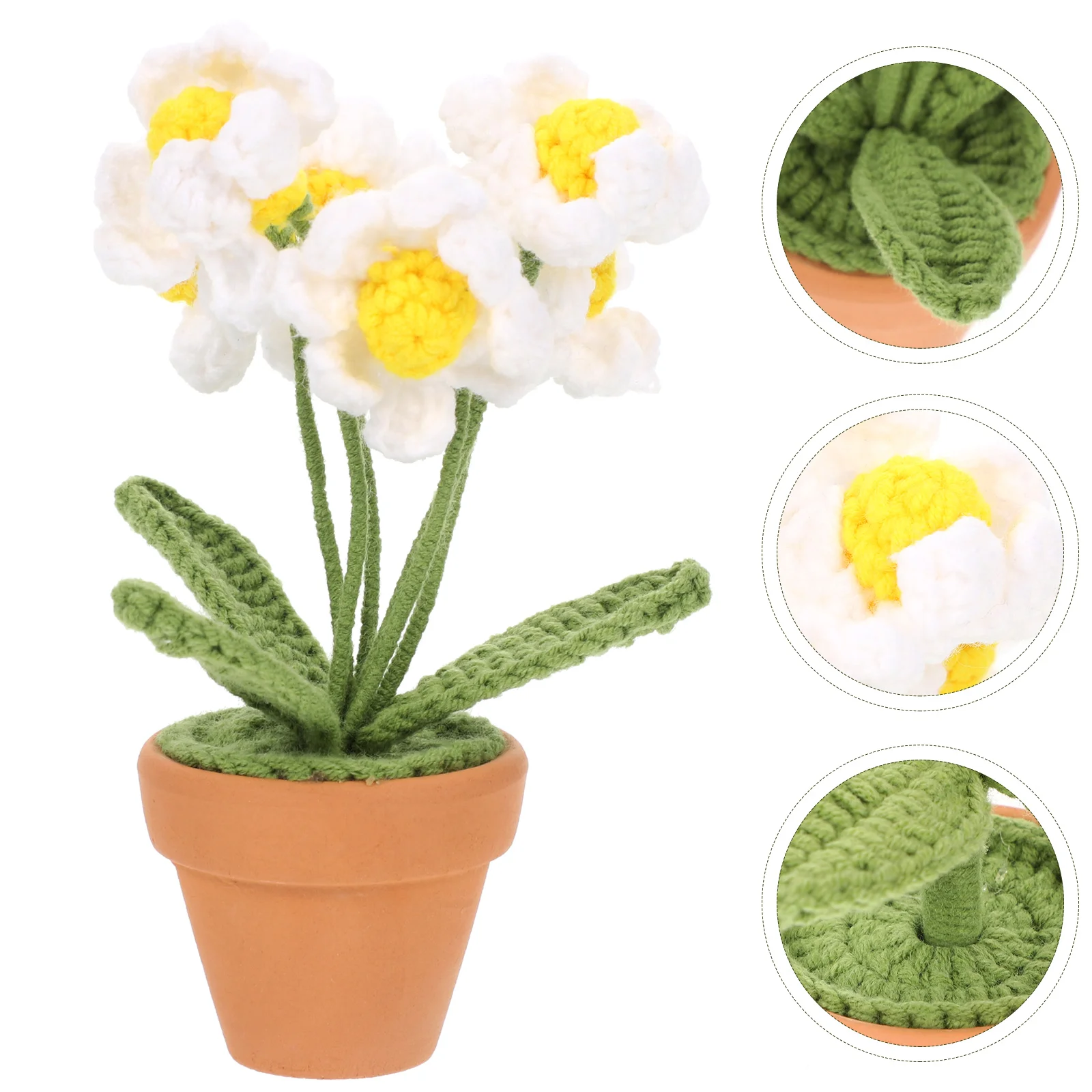 Artificial Sunflower Pot Ornament Crochet Flower Bonsai Decorative Plant Desktop Home Office Decoration Simulated Flower
Artificial Sunflower Pot Ornament Crochet Flower Bonsai Decorative Plant Desktop Home Office Decoration Simulated Flower