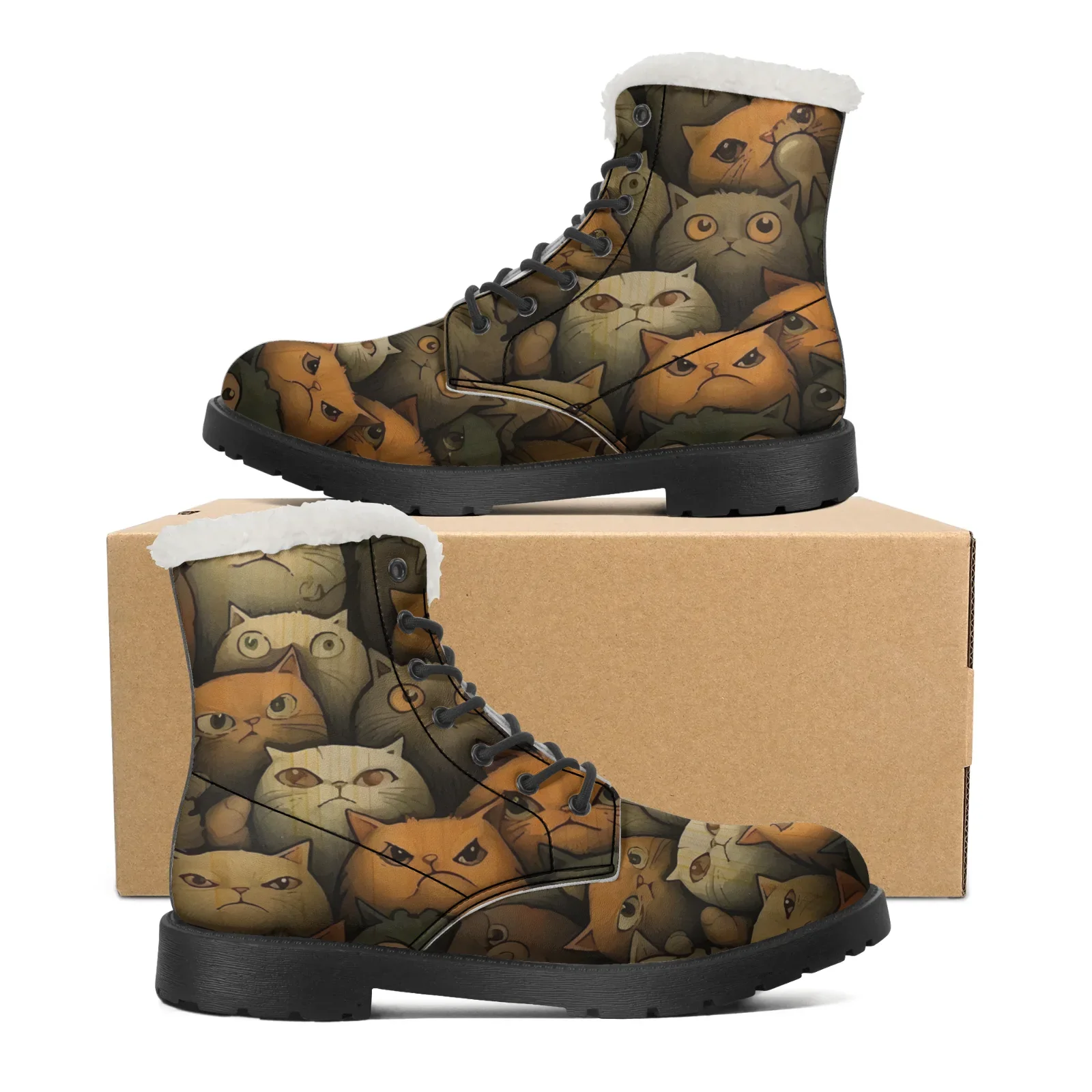 Cute Cats Prints Plush Snow Boots for Men and Women Teenager Shoes Casual Boot Light Warm Couple Snow Boots Size EU 35-48
Cute Cats Prints Plush Snow Boots for Men and Women Teenager Shoes Casual Boot Light Warm Couple Snow Boots Size EU 35-48