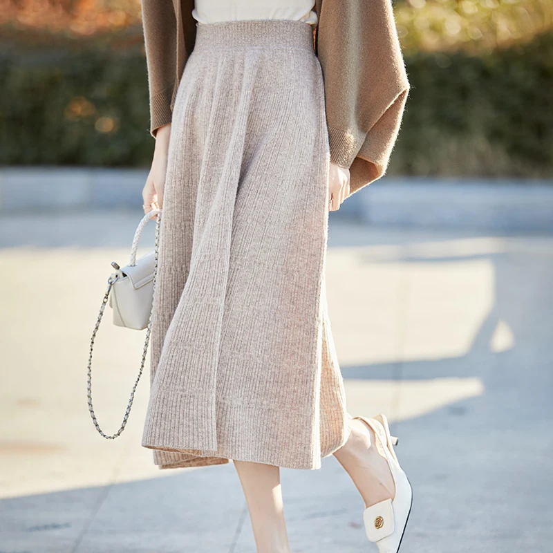 100% Merino Wool Skirt Women Elastic Waist Jacquard A-line Skirt Fashion Loose Big Swing Skirts Solid Color Joker Umbrella Skirt
100% Merino Wool Skirt Women Elastic Waist Jacquard A-line Skirt Fashion Loose Big Swing Skirts Solid Color Joker Umbrella Skirt