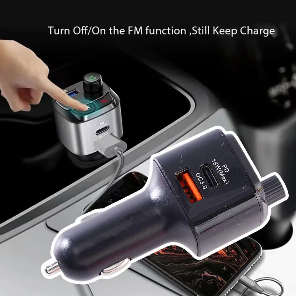 Car Bluetooth-compatible 5.0 Fm Transmitter Qc3.0 Type-c Music Pd 18w Transmitter Car Player 18w Fm Wireless L0x1 FM Transmitter
Car Bluetooth-compatible 5.0 Fm Transmitter Qc3.0 Type-c Music Pd 18w Transmitter Car Player 18w Fm Wireless L0x1 FM Transmitter