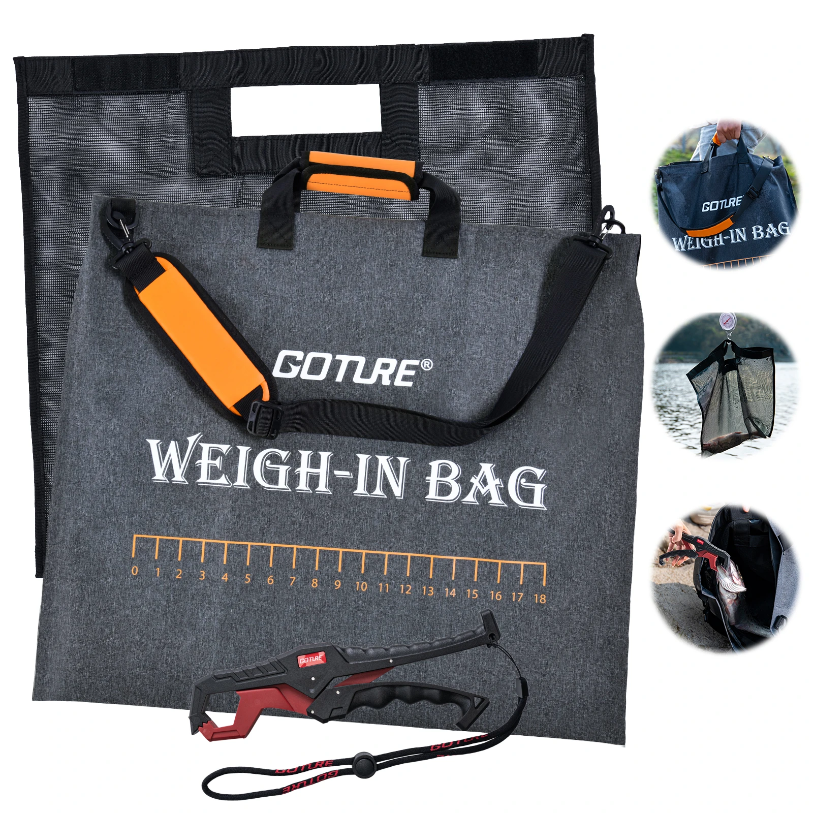 Goture Fish Weigh Sling Bag Kit with Fish Gripper Carp Fishing Landing Bag Multi-function Fishing Supplies
Goture Fish Weigh Sling Bag Kit with Fish Gripper Carp Fishing Landing Bag Multi-function Fishing Supplies