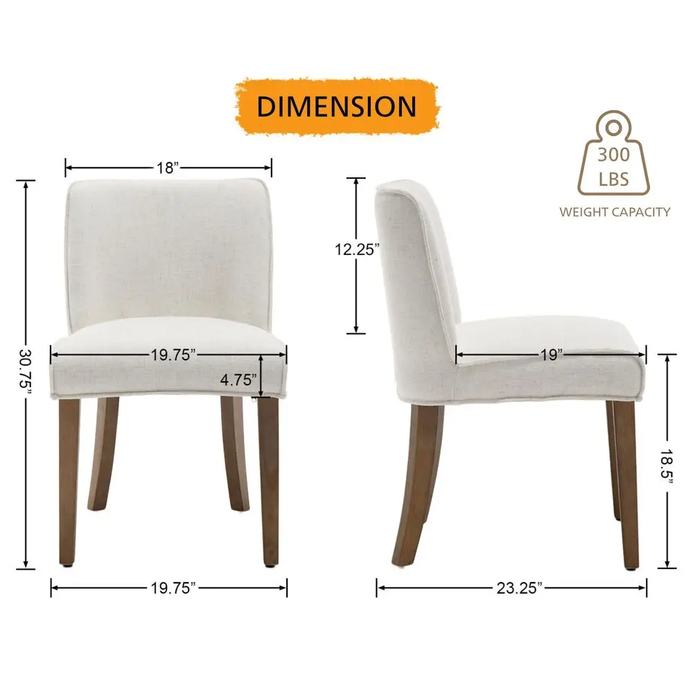 Parsons Chair Set of 2, Linen Fabric Solid White Dining Chairs with Walnut Wood Leg Cushioned Back Modern Rustic Side Chairs fo
Parsons Chair Set of 2, Linen Fabric Solid White Dining Chairs with Walnut Wood Leg Cushioned Back Modern Rustic Side Chairs fo