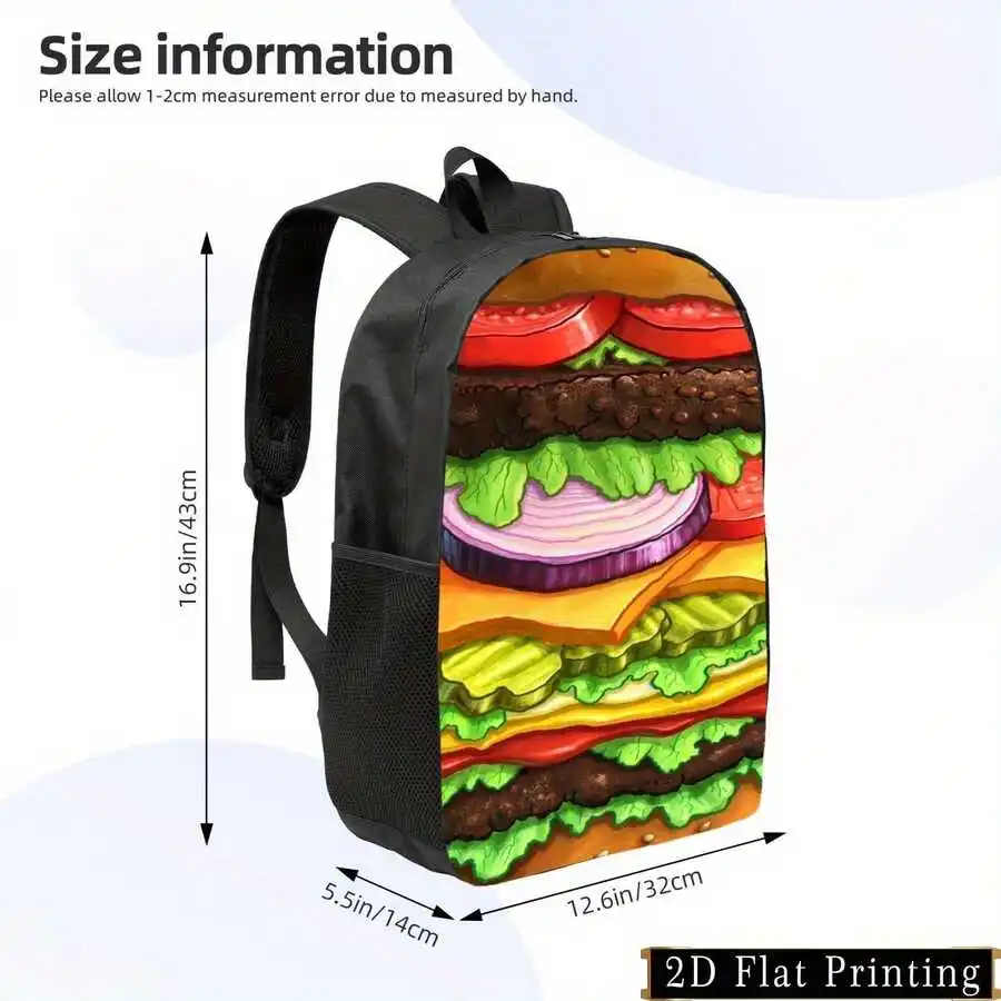 Fashionable Hamburger Pattern Backpack Adjustable Strap Casual Multi-Purpose Bag 2D Flat Print
Fashionable Hamburger Pattern Backpack Adjustable Strap Casual Multi-Purpose Bag 2D Flat Print