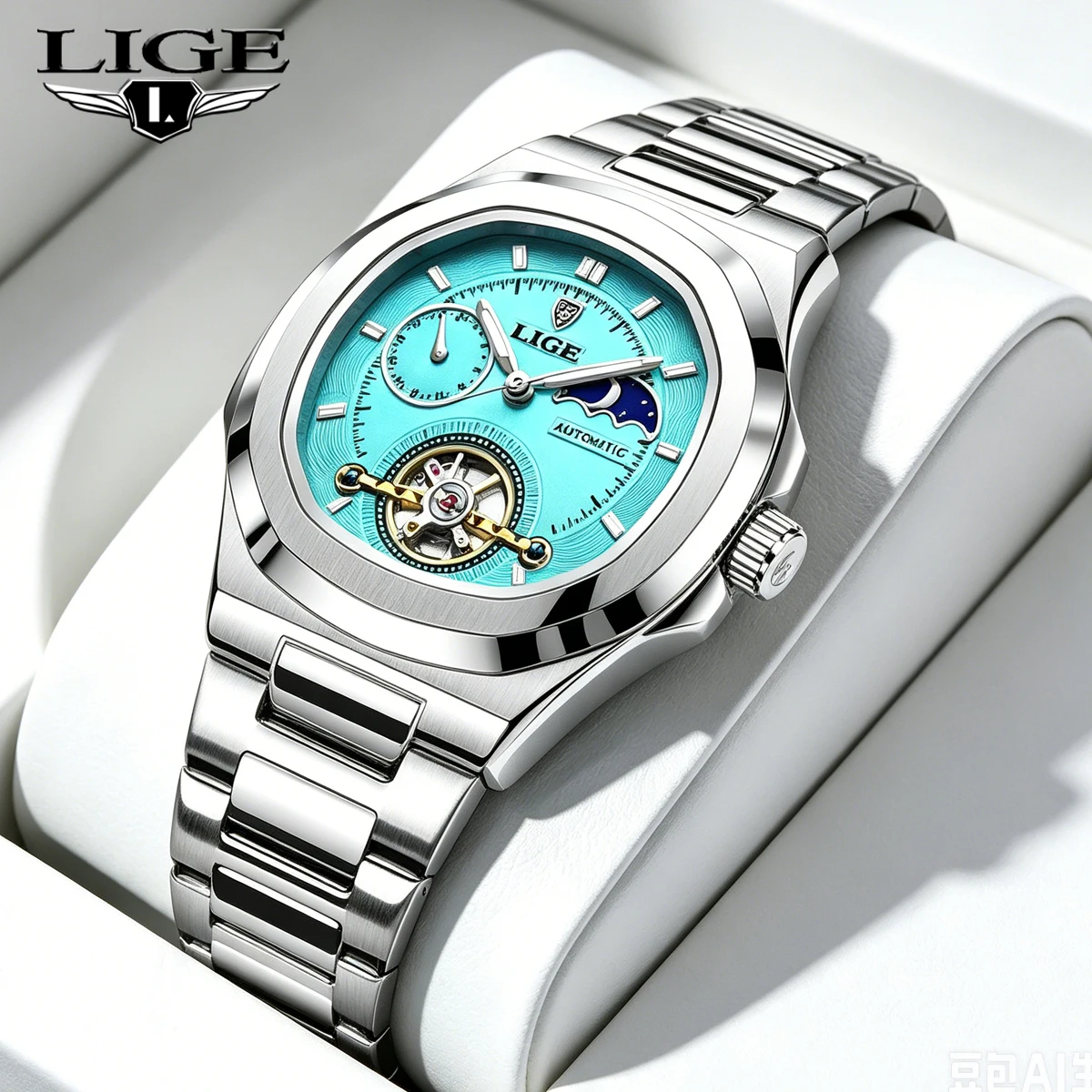 LIGE Dual Seconds Tourbillon Watch 24 Hour Mechanical Watch Men Stainless Steel Authentic Watch Night Glow Waterproof Mens Watch
LIGE Dual Seconds Tourbillon Watch 24 Hour Mechanical Watch Men Stainless Steel Authentic Watch Night Glow Waterproof Mens Watch