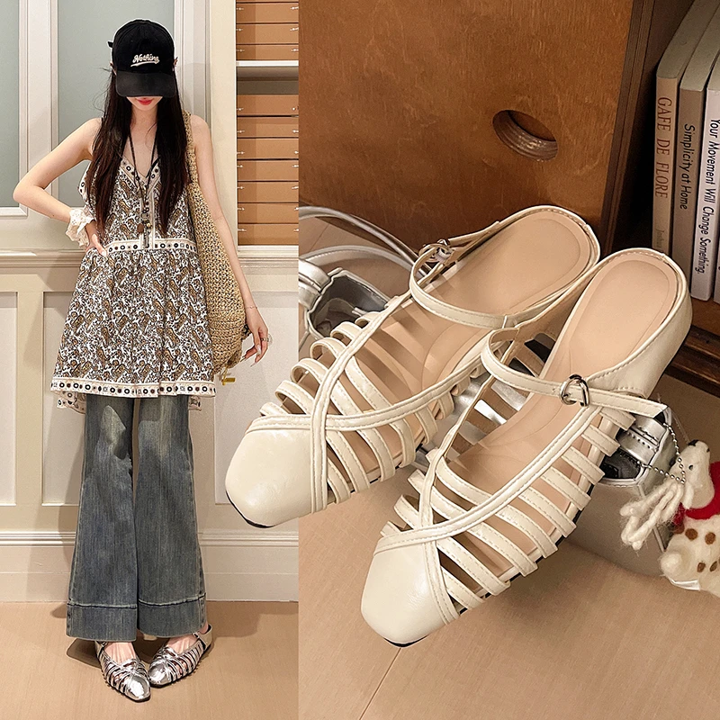 Back Open Soft Leather Single-strap Low-heel Sandals with Cut-outs, Comfortable, Slip-on for Women, Summer 2026 New Style
Back Open Soft Leather Single-strap Low-heel Sandals with Cut-outs, Comfortable, Slip-on for Women, Summer 2026 New Style