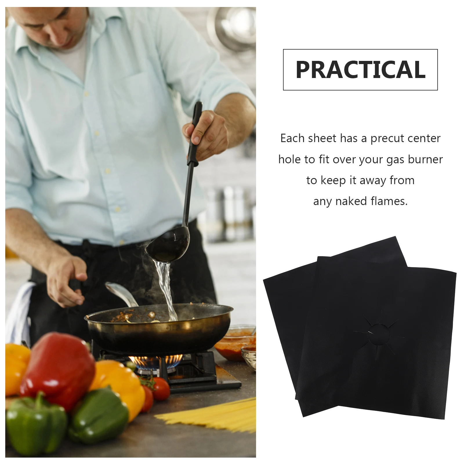 2 Pcs Protector Gas Stove Mat Cooker Burner Cover High Temperature Resistance Range
2 Pcs Protector Gas Stove Mat Cooker Burner Cover High Temperature Resistance Range