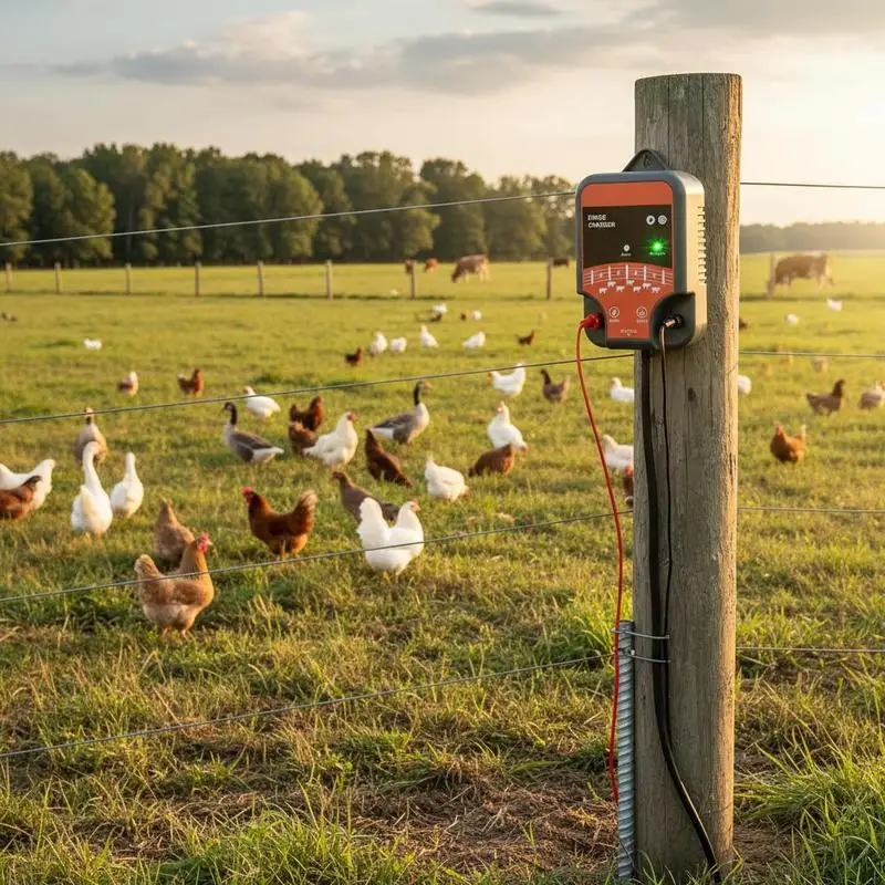 Livestock Energizer 10kV 2J For Farm Ranch Pasture, LED Indicator 1.86 Miles Range Plug-in Animal Barrier AC DC Power Supply Control System Indoor Outdoor Use 110-240V Connection
Livestock Energizer 10kV 2J For Farm Ranch Pasture, LED Indicator 1.86 Miles Range Plug-in Animal Barrier AC DC Power Supply Control System Indoor Outdoor Use 110-240V Connection