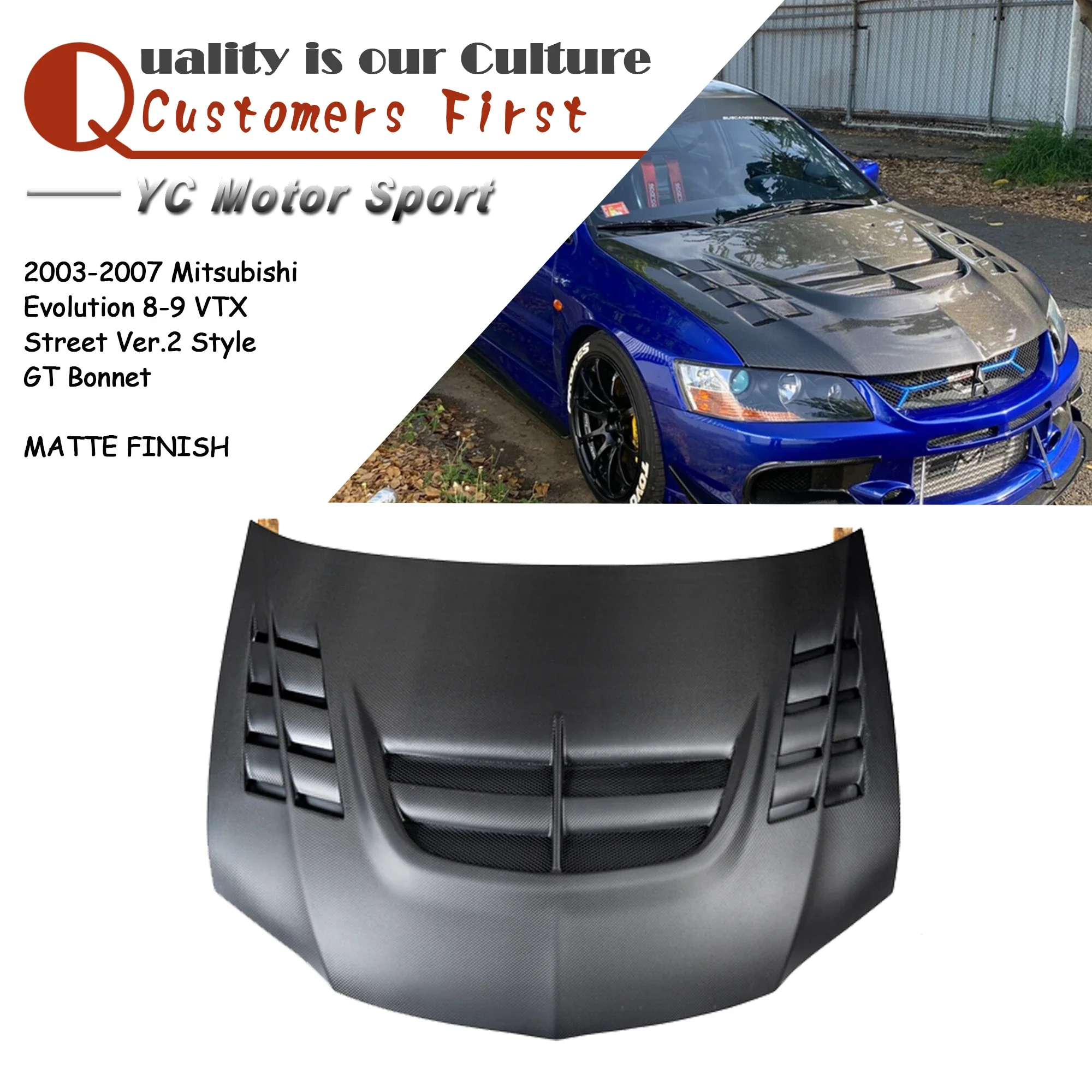 Car Accessories Matte Finish Carbon Fiber VTX Street Ver.2 Style Hood Fit For 2003-2007 EVO 8 EVO 9 Hood Bonnet Engine Cover
Car Accessories Matte Finish Carbon Fiber VTX Street Ver.2 Style Hood Fit For 2003-2007 EVO 8 EVO 9 Hood Bonnet Engine Cover