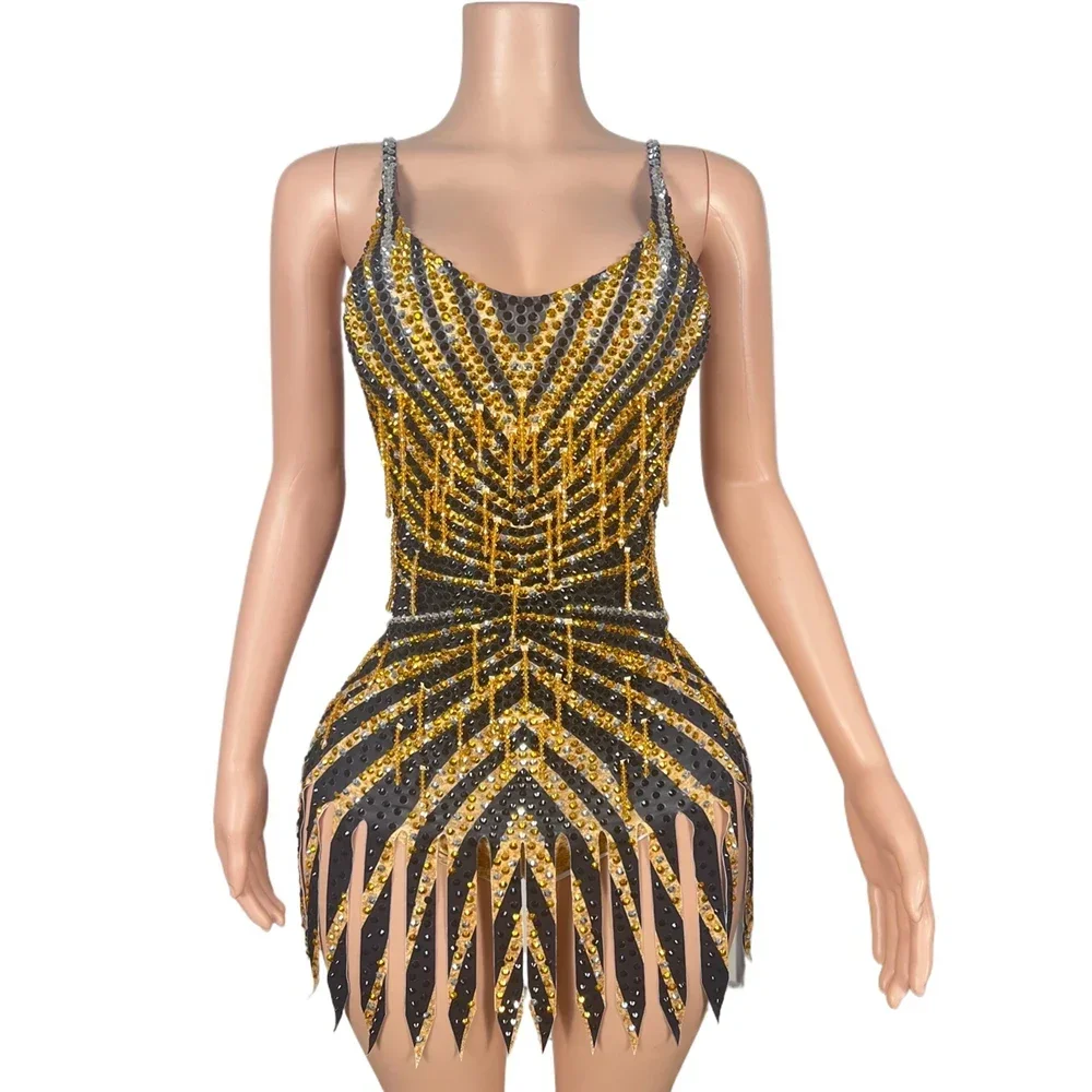 Sparkly Rhinestones Dress for Women Sexy Singer Dancer Show Stage Wear Performance Dance Costume Celebrate Birthday Dress
Sparkly Rhinestones Dress for Women Sexy Singer Dancer Show Stage Wear Performance Dance Costume Celebrate Birthday Dress