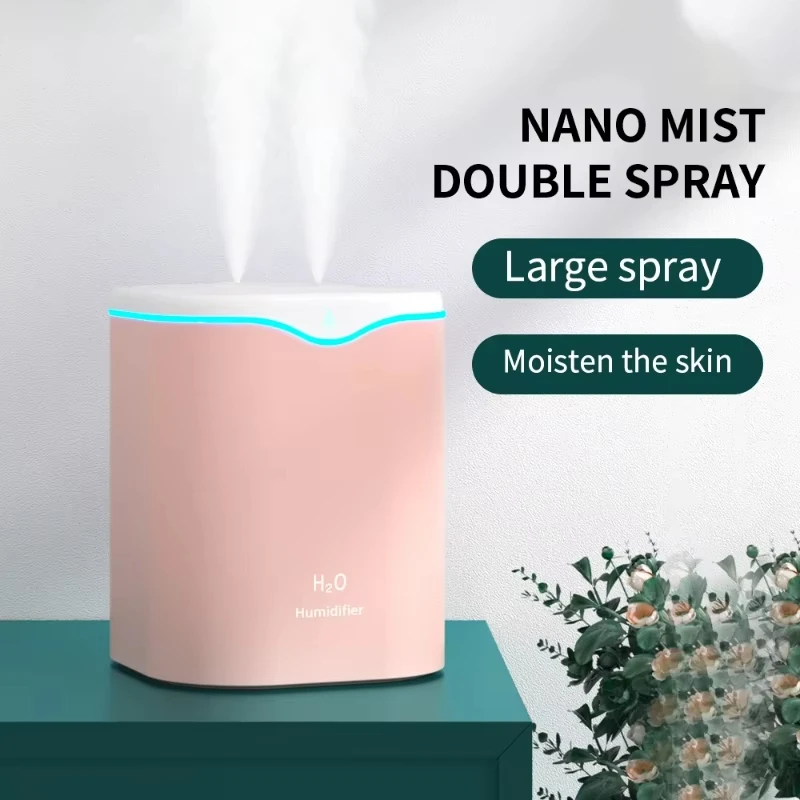 2000 мл большой емкости с двойным распылением увлажнитель воздуха USB бесшумный пополнитель воды очиститель воздуха для дома, спальни, офиса 
2000 мл большой емкости с двойным распылением увлажнитель воздуха USB бесшумный пополнитель воды очиститель воздуха для дома, спальни, офиса