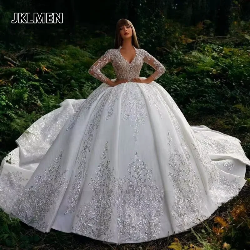 Customized Gorgeous Luxury Wedding Dresses Women Long Sleeve Appliques Sweetheart Ball Gowns Formal Bridal Dress Vestido
Customized Gorgeous Luxury Wedding Dresses Women Long Sleeve Appliques Sweetheart Ball Gowns Formal Bridal Dress Vestido