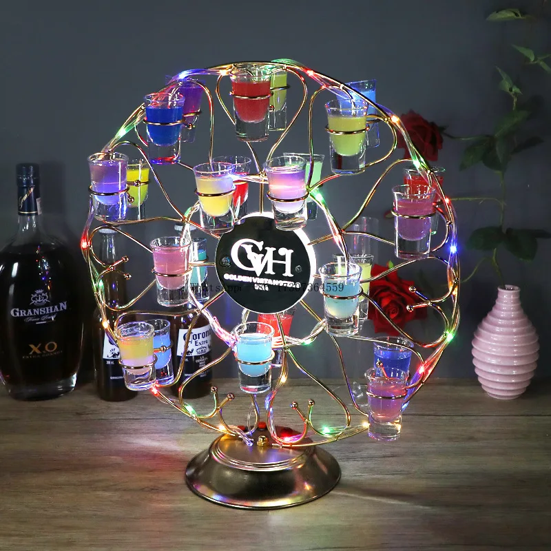 Luminous round cup holder 24 Confucius glass cocktail wine rack bar KTV drinking game props can be added logo
Luminous round cup holder 24 Confucius glass cocktail wine rack bar KTV drinking game props can be added logo