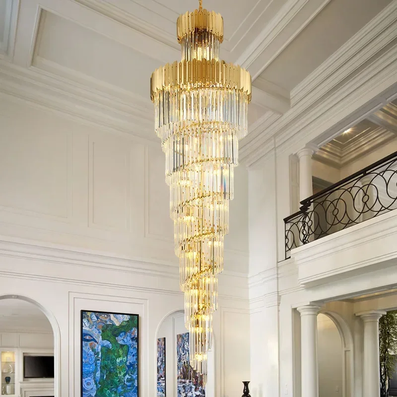 Modern Crystal Chandelier for Staircase Large Hallway Cristal Lamp Luxury Home Decor Indoor Lighting Long Chain Light Fixture
Modern Crystal Chandelier for Staircase Large Hallway Cristal Lamp Luxury Home Decor Indoor Lighting Long Chain Light Fixture