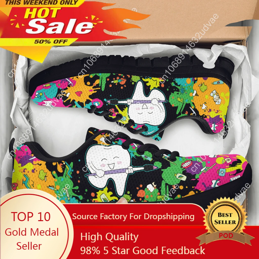 Dental Footwear Tie Dye Painted Mesh Shoes Cartoon Teeth Print Walking Sneakers Women's Outdoor Tennis Footwear 2023
Dental Footwear Tie Dye Painted Mesh Shoes Cartoon Teeth Print Walking Sneakers Women's Outdoor Tennis Footwear 2023
