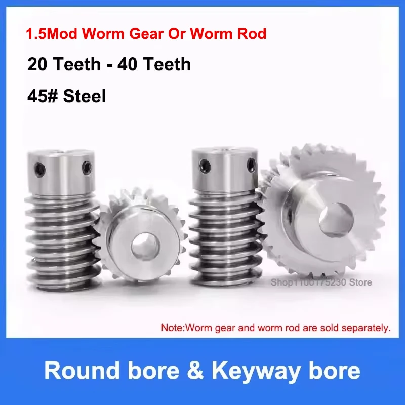 1Pcs 1.5M 20/25/30/40T 45# Steel Worm Gear Wheel Or Worm Rod 1.5 Modulus 20/25/30/40 Teeth Worm Gear Round Bore & Keyway Bore
1Pcs 1.5M 20/25/30/40T 45# Steel Worm Gear Wheel Or Worm Rod 1.5 Modulus 20/25/30/40 Teeth Worm Gear Round Bore & Keyway Bore