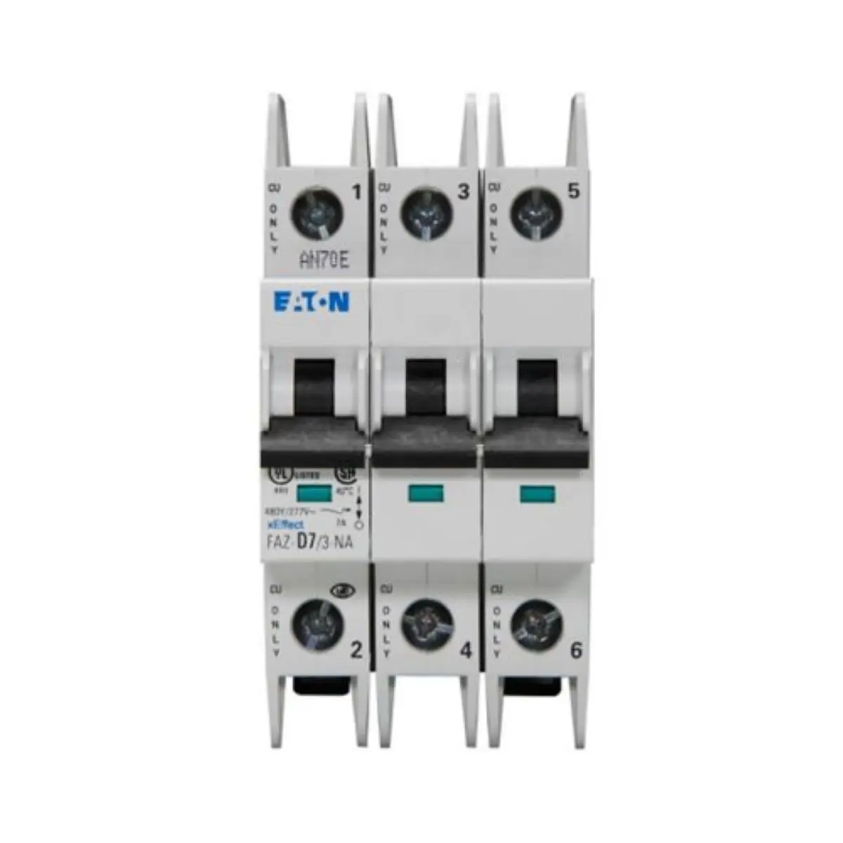 FAZ-D7/3-NA - Miniature circuit breaker (MCB), 7 A, 3p, characteristic: D 102265
FAZ-D7/3-NA - Miniature circuit breaker (MCB), 7 A, 3p, characteristic: D 102265