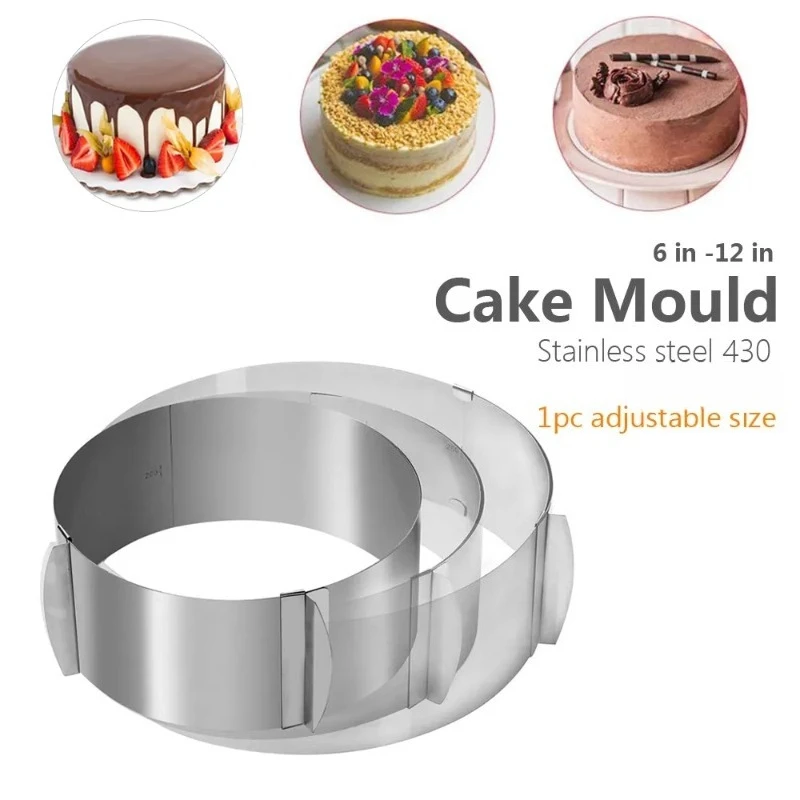 6-30cm Telescopic Mousse Ring Stainless Steel Cake Ring Circle Mold Rustproof Baking Cake Circle Adjustable Kitchen Baking Tools
6-30cm Telescopic Mousse Ring Stainless Steel Cake Ring Circle Mold Rustproof Baking Cake Circle Adjustable Kitchen Baking Tools