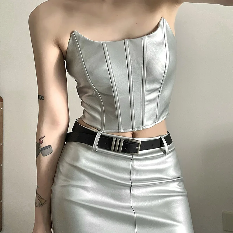 Silver Locomotive Tube Top Premium Irregular Sexy Women New Fashion Outfits Girl Short Skirt Two-piece Set Streetwear Mini Skirt
Silver Locomotive Tube Top Premium Irregular Sexy Women New Fashion Outfits Girl Short Skirt Two-piece Set Streetwear Mini Skirt