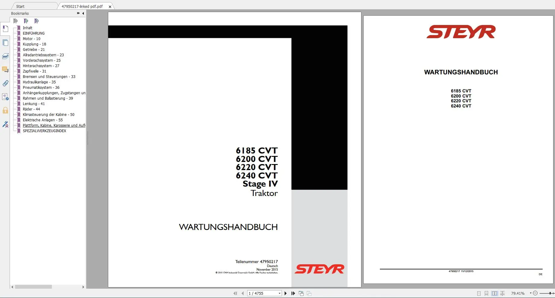 Руководство по обслуживанию сельскохозяйственного трактора AutoCD Steyr 2020, PDF-DVD, немецкий язык
Руководство по обслуживанию сельскохозяйственного трактора AutoCD Steyr 2020, PDF-DVD, немецкий язык