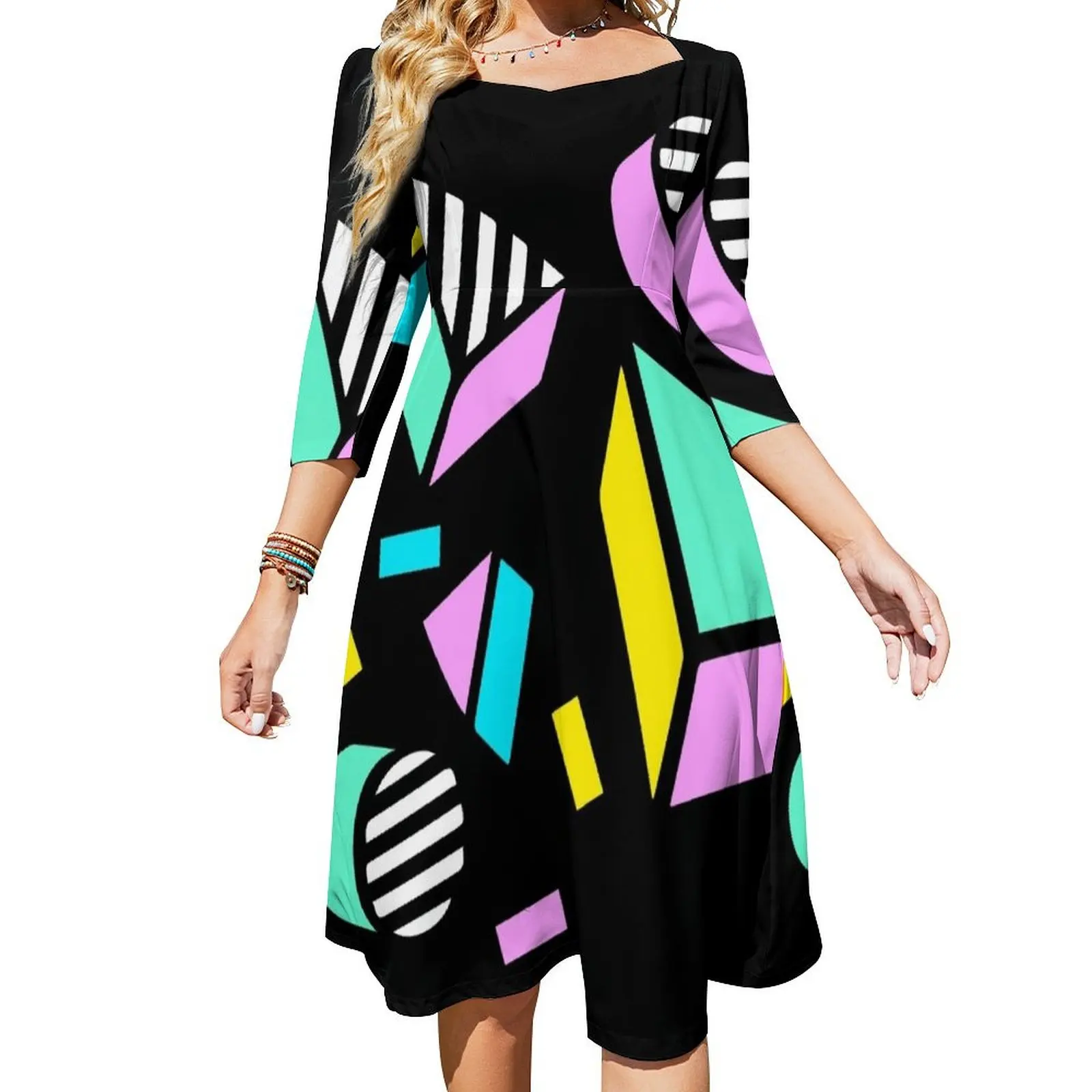 80's pattern Flare Dress Dresses gala elegant chic women dresses promotion
80's pattern Flare Dress Dresses gala elegant chic women dresses promotion